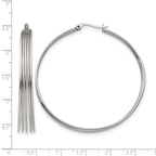 Chisel Stainless Steel Polished Wire Hoop Earrings