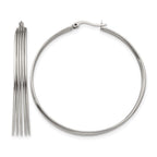 Chisel Stainless Steel Polished Wire Hoop Earrings