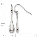 Stainless Steel Polished Dangle Shepherd Hook Earrings