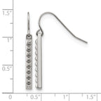 Stainless Steel Polished Studded Bar Shepherds Hook Earrings