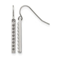 Stainless Steel Polished Studded Bar Shepherds Hook Earrings