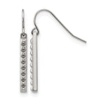 Stainless Steel Polished Studded Bar Shepherds Hook Earrings