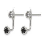 Stainless Steel Polished Black and White CZ Post Earrings