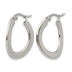 Chisel Stainless Steel Polished Curved Hoop Earrings