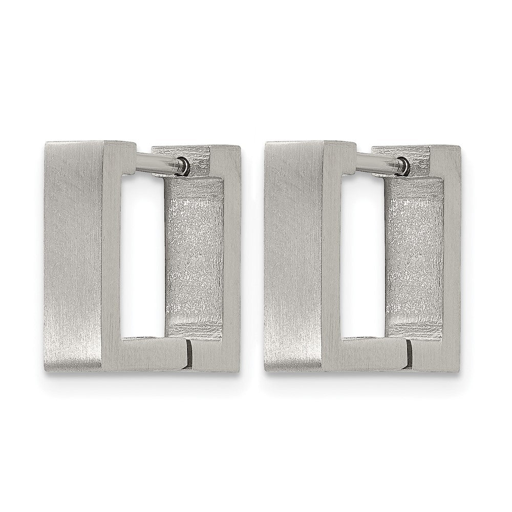 Chisel Stainless Steel Brushed Square Hoop Earrings