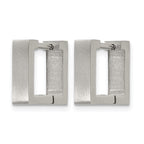Chisel Stainless Steel Brushed Square Hoop Earrings