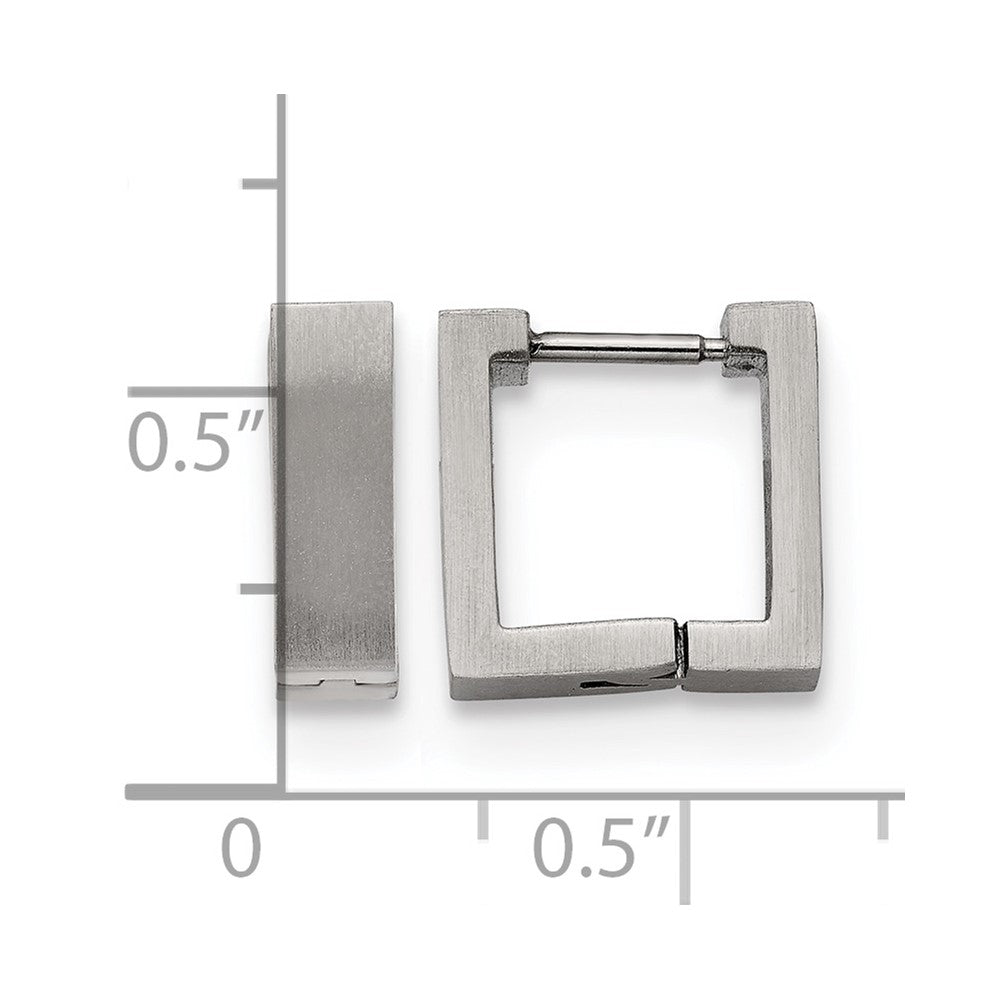 Chisel Stainless Steel Brushed Square Hoop Earrings
