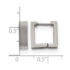 Chisel Stainless Steel Brushed Square Hoop Earrings