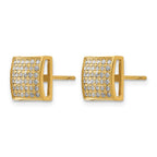 Chisel Stainless Steel Polished Yellow IP-plated with 3/8 Carat Diamond Square Post Earrings
