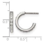 Chisel Stainless Steel Polished with CZ Post Hoop Earrings