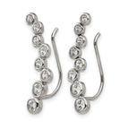 Chisel Stainless Steel Polished with CZ Ear Climbers