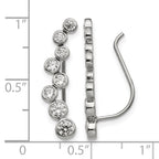 Chisel Stainless Steel Polished with CZ Ear Climbers