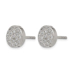 Chisel Stainless Steel Polished with CZ Post Earrings