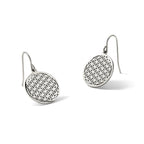 Chisel Stainless Steel Polished Flower Cut-out Dangle Shepherd Hook Earrings