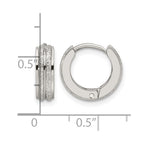 Chisel Stainless Steel Polished Laser cut 4mm Hinged Hoop Earrings