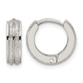 Chisel Stainless Steel Polished Laser cut 4mm Hinged Hoop Earrings