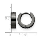 Chisel Stainless Steel Polished Black IP-plated 4mm Hinged Hoop Earrings