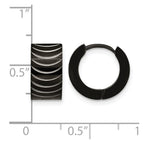 Chisel Stainless Steel Polished Black IP-plated 7mm Hinged Hoop Earrings