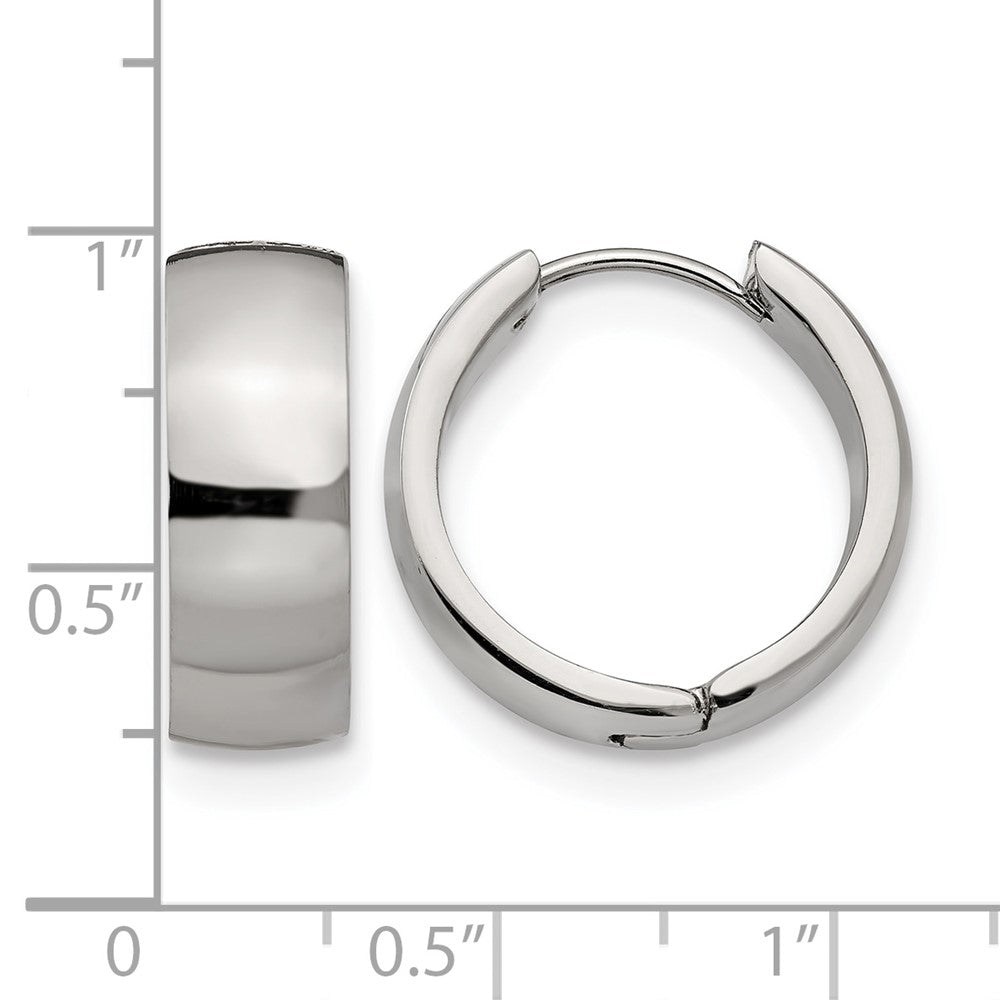 Chisel Stainless Steel Polished 6mm Hinged Hoop Earrings