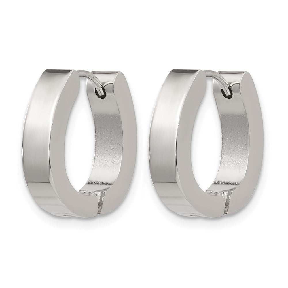 Chisel Stainless Steel Polished 4mm Hinged Hoop Earrings