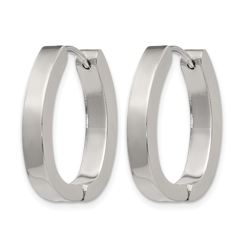 Chisel Stainless Steel Polished 4mm Hinged Hoop Earrings