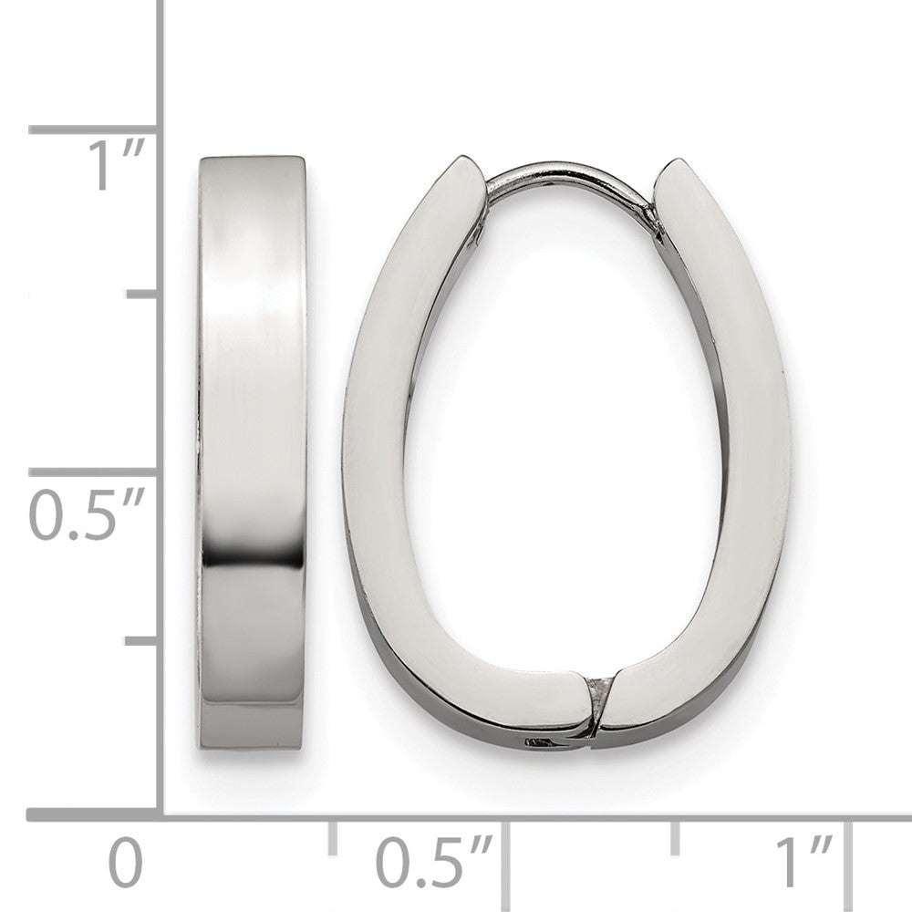 Chisel Stainless Steel Polished 4mm Hinged Hoop Earrings