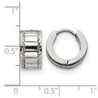Chisel Stainless Steel Polished and Textured 5mm Hinged Hoop Earrings