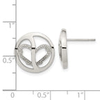 Stainless Steel CZ Circle Heart Earrings