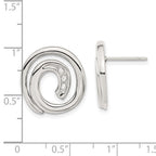Stainless Steel CZ Swirl Circle Earrings