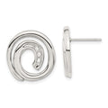Stainless Steel CZ Swirl Circle Earrings
