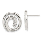 Stainless Steel CZ Swirl Circle Earrings