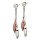 Stainless Steel Brown IP-plated Dangle Post Earrings