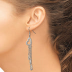 Chisel Stainless Steel Polished Hearts Dangle Shepherd Hook Earrings