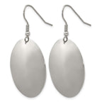 Chisel Stainless Steel Polished Disc Dangle Shepherd Hook Earrings