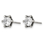 Chisel Stainless Steel Antiqued and Polished CZ Post Earrings