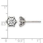 Chisel Stainless Steel Antiqued and Polished CZ Post Earrings