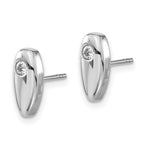 Stainless Steel Polished w/ CZ Post Earrings