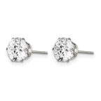 Chisel Stainless Steel Polished 7mm Round CZ Stud Post Earrings