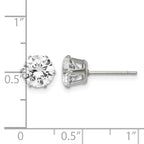 Chisel Stainless Steel Polished 7mm Round CZ Stud Post Earrings