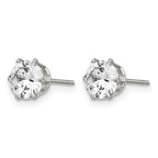 Chisel Stainless Steel Polished 6mm Round CZ Stud Post Earrings