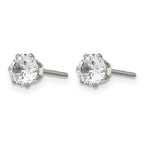Chisel Stainless Steel Polished 5mm Round CZ Stud Post Earrings