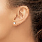 Chisel Stainless Steel Polished 5mm Round CZ Stud Post Earrings