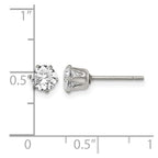 Chisel Stainless Steel Polished 5mm Round CZ Stud Post Earrings