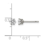 Chisel Stainless Steel Polished 4mm Round CZ Stud Post Earrings