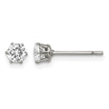 Chisel Stainless Steel Polished 4mm Round CZ Stud Post Earrings