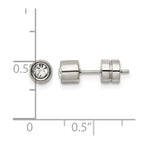 Chisel Stainless Steel Polished CZ Bezel Post Earrings