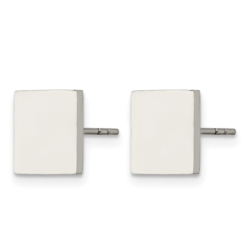 Chisel Stainless Steel Polished Square Post Earrings