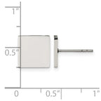 Chisel Stainless Steel Polished Square Post Earrings