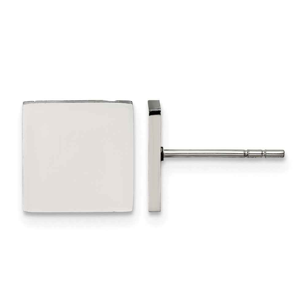 Chisel Stainless Steel Polished Square Post Earrings