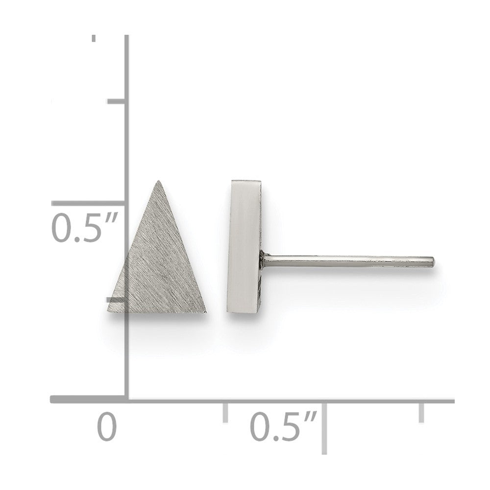 Chisel Stainless Steel Brushed Triangle Post Earrings